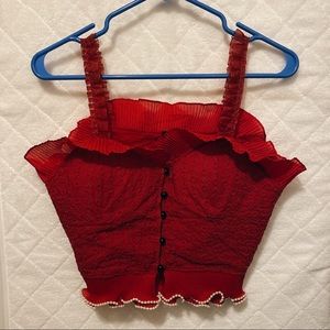 Red corset Tank top